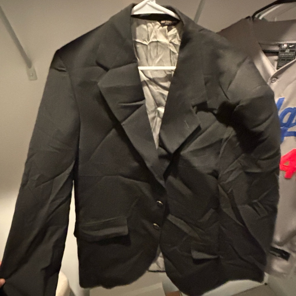 Bill Blass suit jacket/ black blazer, mens medium
